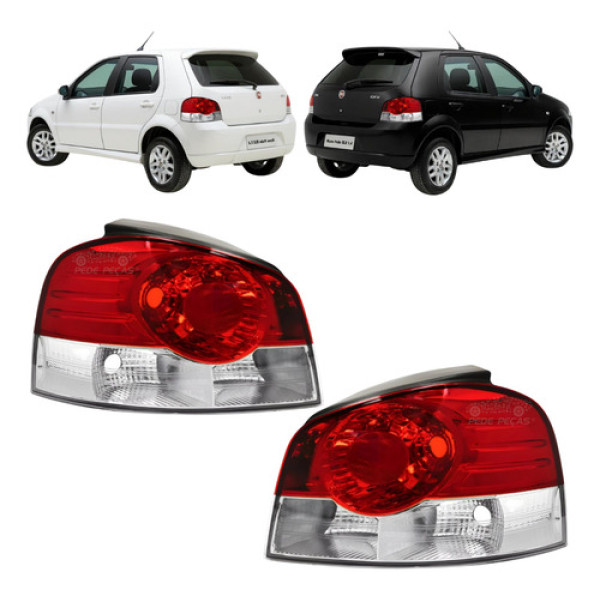 Par Lanterna Fiat Palio 2008 2009 A 2011 Bicolor Sem Friso 