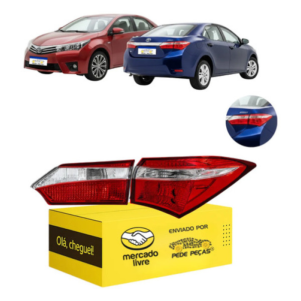 Par Lanterna Traseira Direita Corolla 2015 2016 2017 S/led Direito/passageiro