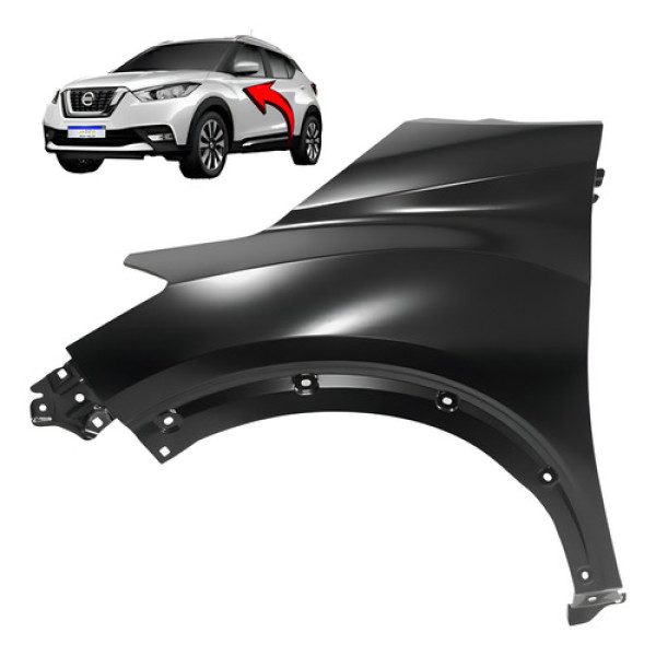 Paralama Nissan Kicks 2016 2017 2018 2019 2020 2021 L.e Cor Esquerdo Preto