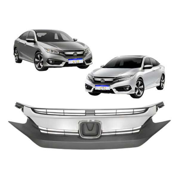 Grade Superior Honda Civic 2017 2018 2019 2020 2021 Novo - Cromado