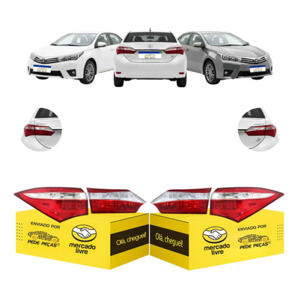Kit Par Lanternas Canto Tampa Corolla 2015 2016 2017 C/led Ambos Lados Cristal