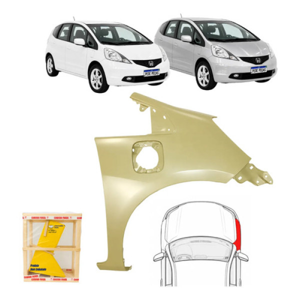 Paralama Honda Fit 2009 A 2012 Dx Exl Lx Lxl C/furo Ld