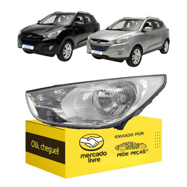 Farol Esquerdo Ix35 2010 2011 2012 2013 14 2015 Foco Simples Esquerdo/motorista