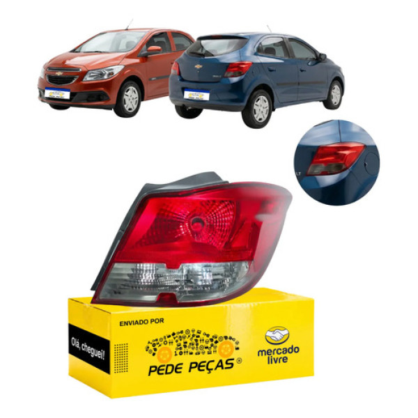 Lanterna Traseira Gm Onix 2012 A 2016 Lt Ltz Ls Joy Fumê Ld Direito/passageiro Vermelho