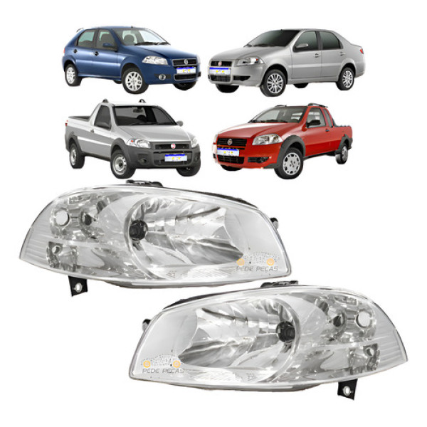 Par Farol Palio Siena Strada G4 2008 2009 2010 2011 Cromado Direito