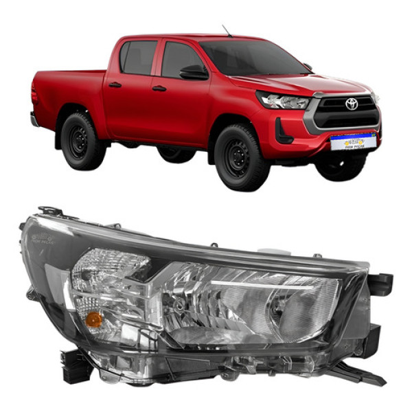 Farol Toyota Hilux Sr Srv Std 2021 A 2025 Sem Led Manual Ld Direito/passageiro