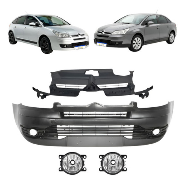 Parachoque C4 Pallas 2007 A 13 Com Milha Grade Interna Novo Preto