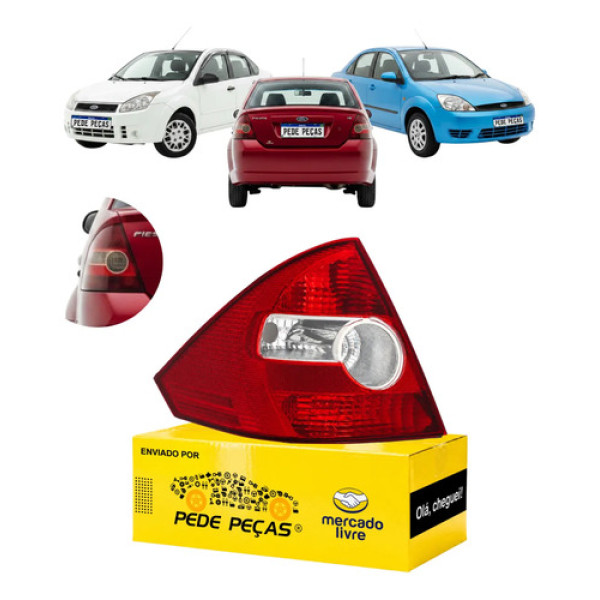 Lanterna Sinaleira Ford Fiesta Sedan 2003 04 05 06 A 2010 Le Esquerdo/motorista Vermelho Cristal