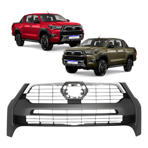 Grade Dianteira Toyota Hilux Rocco Conquest 2022 2023 2024 Preto
