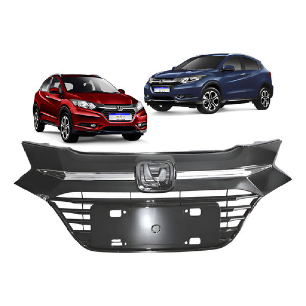 Grade Dianteira Honda Hrv 2015 2016 2017 18 Black Piano Nova Black Piano/cromado