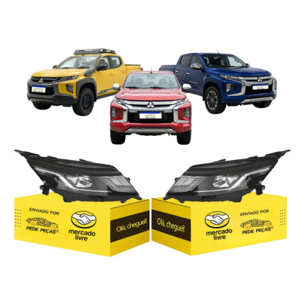 Par Sinaleira L200 Triton 2021 2022 2023 2024 2025 Full Led Ambos Lados