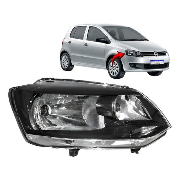 Farol Volkswagen Fox 2011 2012 2013 2014 Foco Simples L.d Direito