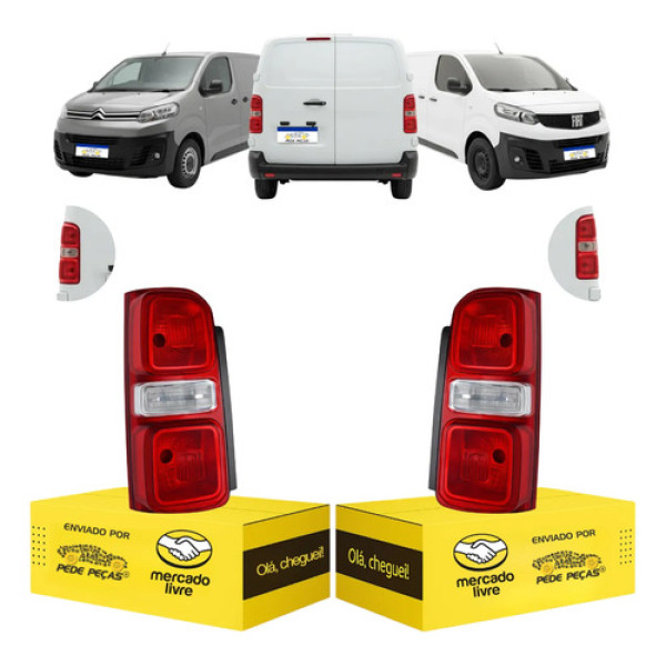 Par Lanterna Expert Jumpy Scudo 2017 2018 2019 A 2025 Novo Ambos Lados Vermelho