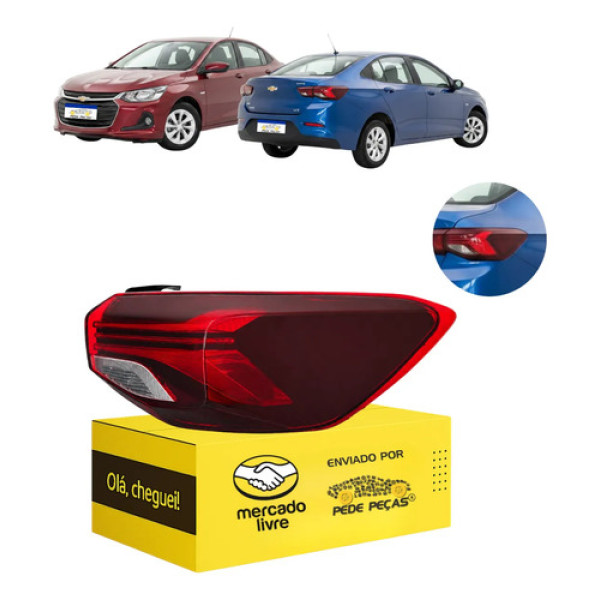 Lanterna Onix Sedan Lt Ltz 2020 21 22 A 25 C/avaria S/led Ld Direito/passageiro Vermelho