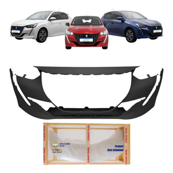 Parachoque Dianteiro Peugeot 208 2021 22 23 2024 Novo Preto