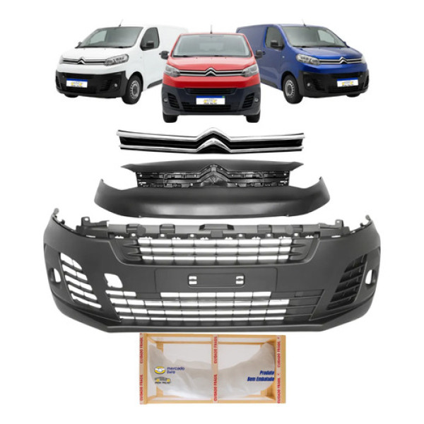 Kit Parachoque Dianteiro Jumpy C/friso Cromado 2018 A 2024 Preto