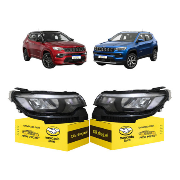 Par Farol Jeep Compass 2022 2023 2024 2025 2026 Full Led Ambos Lados