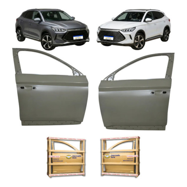 Par Porta Dianteira Byd Song Plus 2023 2024 2025 2026 Nova Dianteira Ambos Cinza