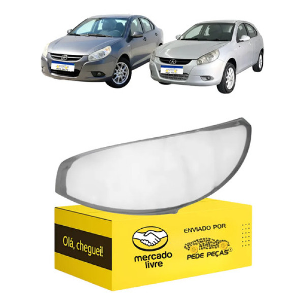 Lente Farol Jac J3 2011 2012 2013 Hatch Sedan Turin Le