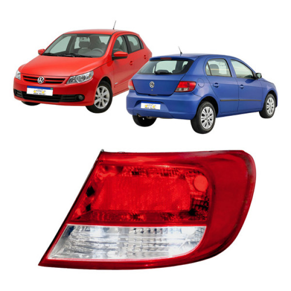 Lanterna Direita Vw Gol G5 2009 2010 2011 2012 Cristal Direito/passageiro Vermelho