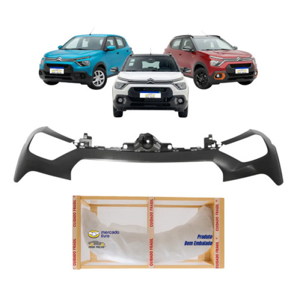 Parachoque Superior Citroen C3 2022 2023 2024 2025 2026 Novo Preto