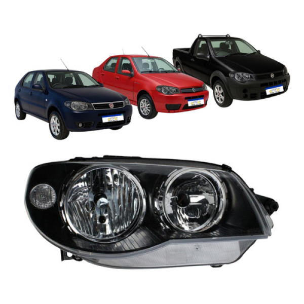 Farol Mascara Negra Fiat Palio Siena Strada 2004 A 2017 Ld