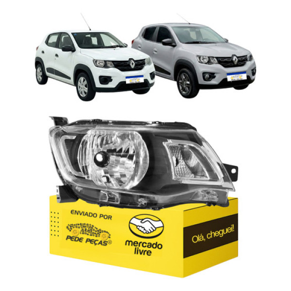 Farol Renault Kwid 2017 2018 2019 2020 2021 L.d Novo Direito