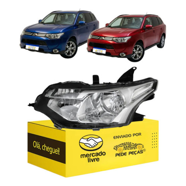 Farol Mitsubishi Outlander 2014 2015 S/projetor Manual Le - Esquerdo/motorista - Motorista