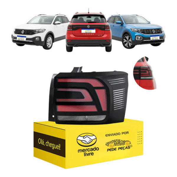 Lanterna T-cross 2019 2020 2021 2022 23 2024 C/led Nova L.d Direito/passageiro Fumê