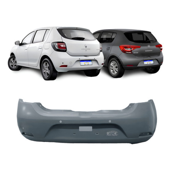 Parachoque Traseiro Sandero 2015 2016 A 2023 C/furo Sensor
