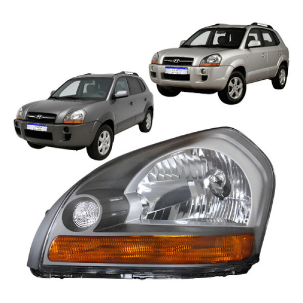 Farol Hyundai Tucson 2009 2010 A 2017 M/cinza Ambar Esquerdo Esquerdo/motorista