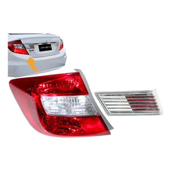 Par Lanterna Da Tampa Honda Civic 2012 2013 A 2016 Esquerdo Esquerdo Vermelho