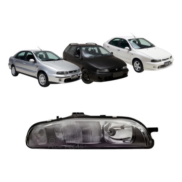 Farol Direito Fiat Marea 1998 A 2007 Fumê Elétrico S/motor