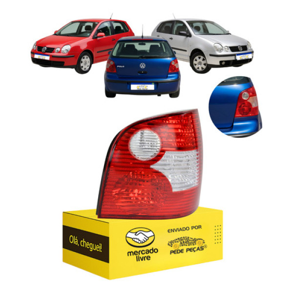 Lanterna Sinaleira Vw Polo Hatch 2003 2004 2005 2006 Direito Direito/passageiro Vermelho