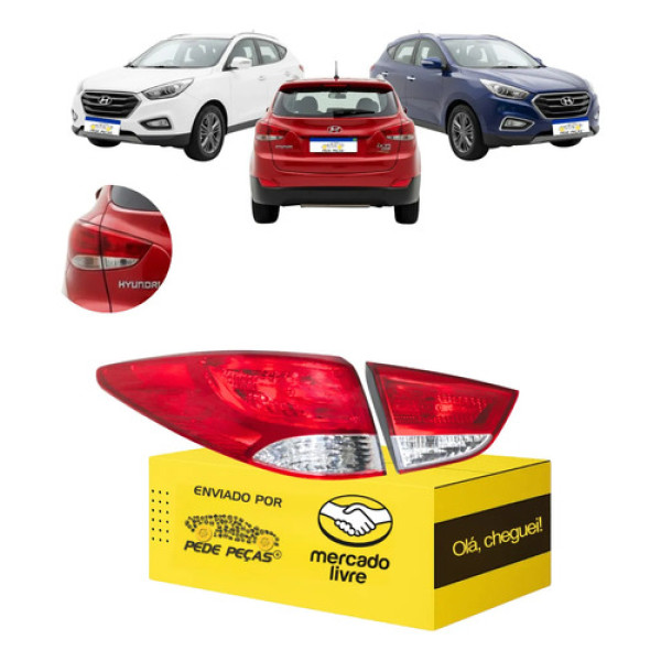 Lanterna Canto E Tampa Ix35 2010 11 12 13 14 A 2022 Nova L.e Esquerdo/motorista Vermelho