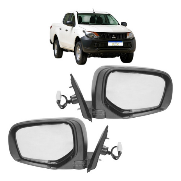 Par Retrovisor Mitsubishi Triton 2017 A 2022 Elétrico 3 Fios