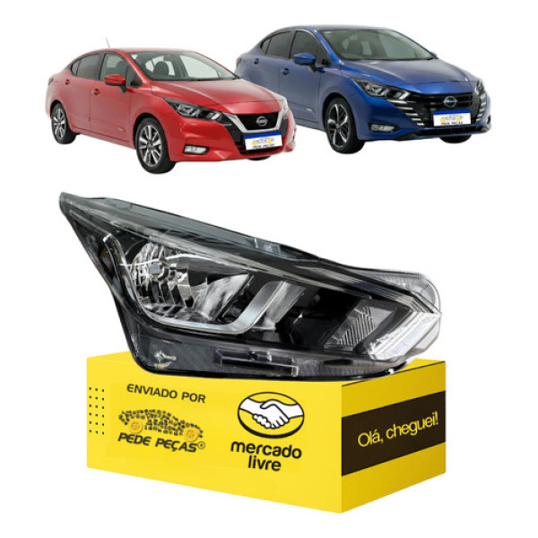 Farol Ld Nissan Versa 2021 2022 2023 A 2025 Sense Advance Direito/passageiro