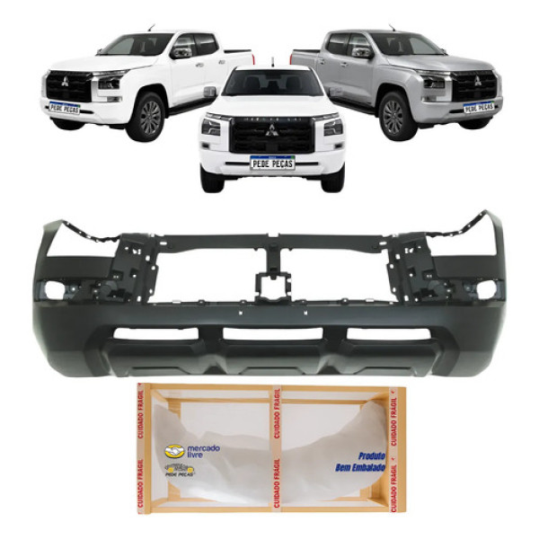 Parachoque Dianteiro Mitsubishi Triton Hpe 2026 2027 Preto Liso Para Pintura