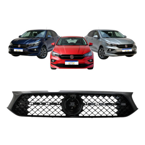 Grade Dianteira Fiat Cronos 2017 2018 2019 2020 Black Piano  Black Piano
