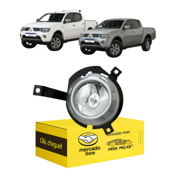 Farol Milha Esquerdo Mitsubishi L200 2009 A 2011 Com Moldura Cristal Esquerdo