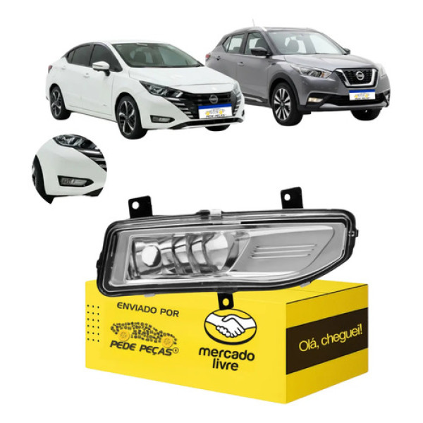 Farol De Milha Direito Kicks 2017 A 2021 Versa 22 A 2026 Cristal/direito/passageiro