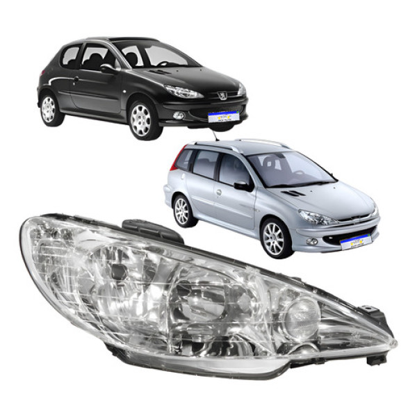 Farol Peugeot 206 2000 2001 2002 2003 2004 2005 2006 A 10 Ld - Direito