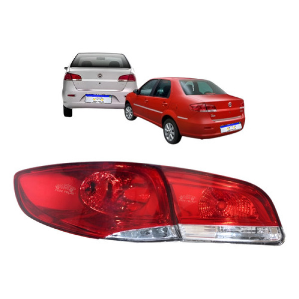 Par Lanterna Tampa + Canto Fiat Siena 2008 2009 A 2016 Le Esquerdo/motorista Vermelho