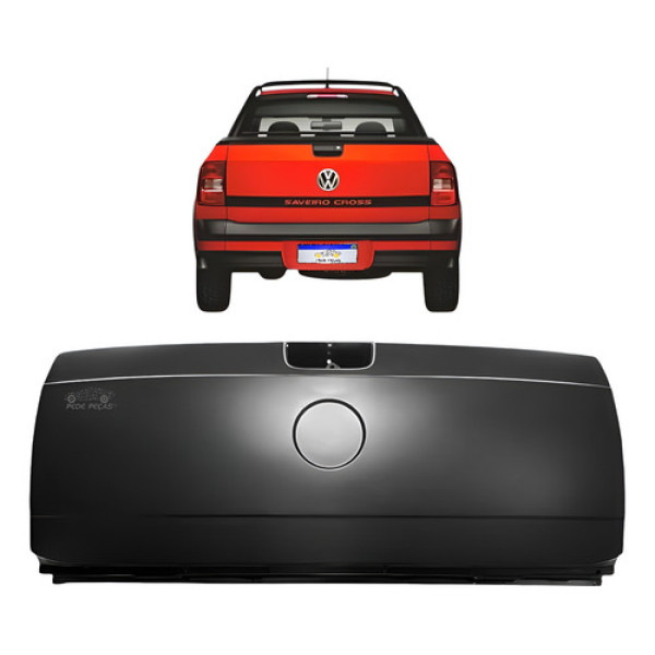 Tampa Traseira Saveiro G5 G6 Cross 3 Furos 2009 A 2016 Novo