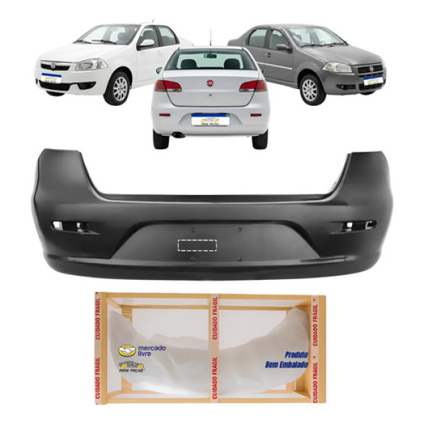 Parachoque Traseiro Fiat Siena 2008 2009 2010 2011 2012