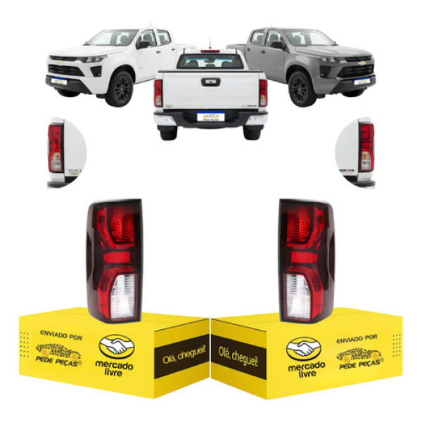 Lanterna Sinaleira Chevrolet S10 Wt 2025 2026 Sem Led Par Ambos Lados Vermelho