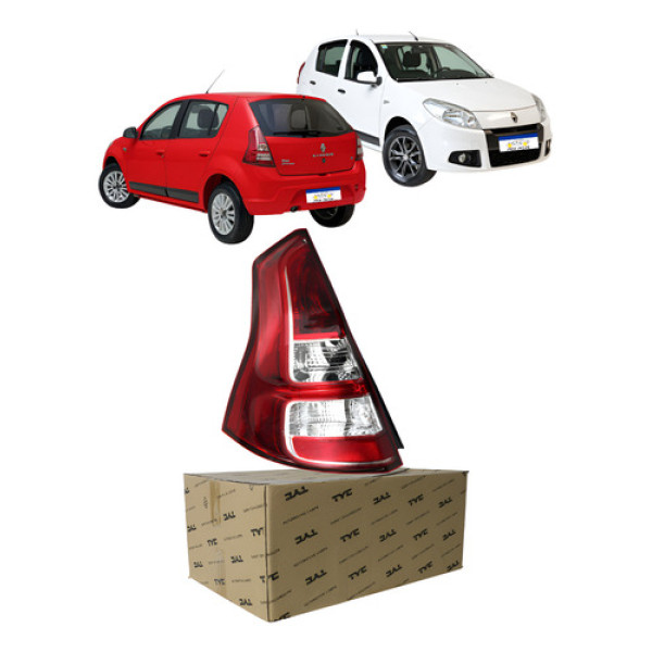Lanterna Com Borda Vermelha Sandero 2012 2013 2014 Novo Esquerdo/motorista Vermelho