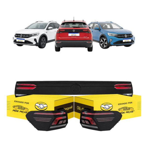 Jogo Lanternas Traseiras Vw Nivus 2020 2021 22 23 24 25 2026 Ambos Lados Fume