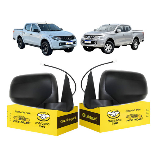 Par Retrovisor Mitsubishi Triton 2017 A 2022 Elétrico 3 Fios