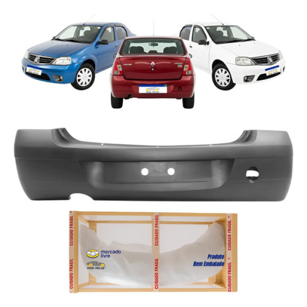 Parachoque Traseiro Renault Logan 2007 2008 2009 2010 Novo